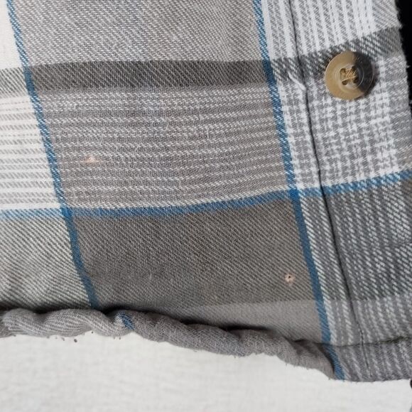 Wrangler Authentics Men’s Quilted Hooded Flannel Shirt Jacket Gray Plaid, Medium - Picture 8 of 14